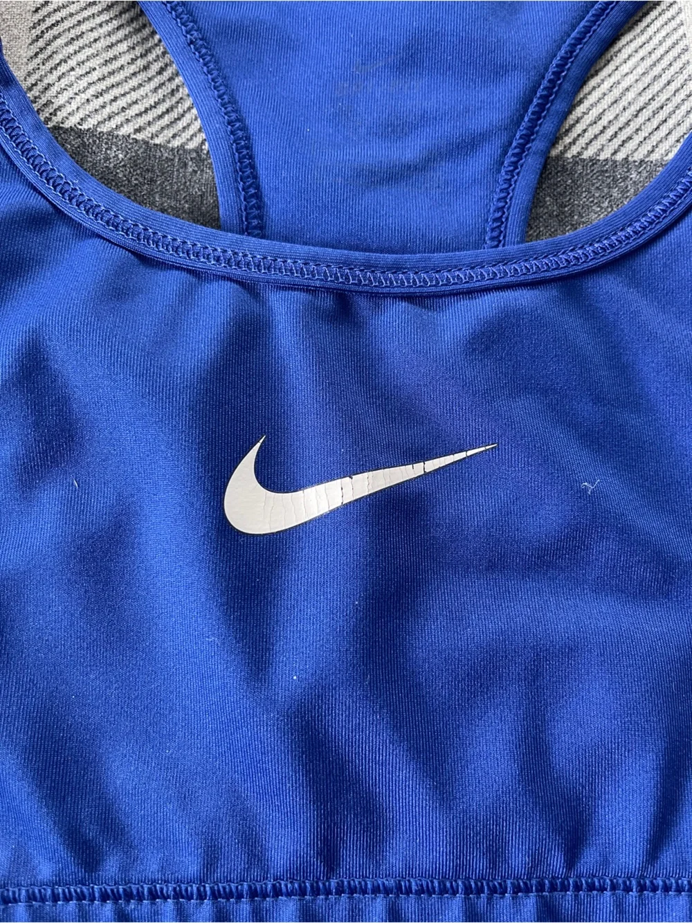 Nike Dri-Fit Blue Sports Bra Racerback Small Support Athletic Gym